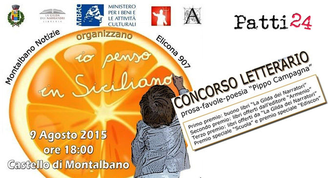 MONTALBANO ELICONA – Concorso “Io penso in Siciliano”: domani 9 agosto premiazione al castello federiciano