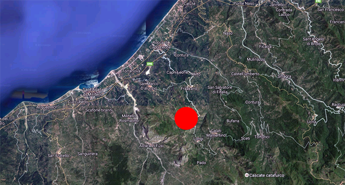 NEBRODI – Lieve sisma di magnitudo ML 2.5, ad una profondità di appena 6 km con epicentro a 2 Km da Longi