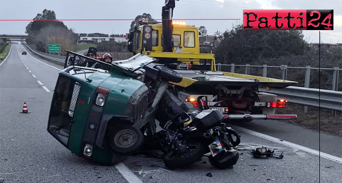 A20 – Anziano in motoape sull’autostrada in contromano provoca grave incidente.