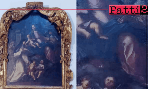 PATTI – Restaurato dipinto su tela della Madonna col Bambino tra Santa Rosa da Lima e Santa Caterina da Siena. La soddisfazione di Italia Nostra Presidio Nebrodi.