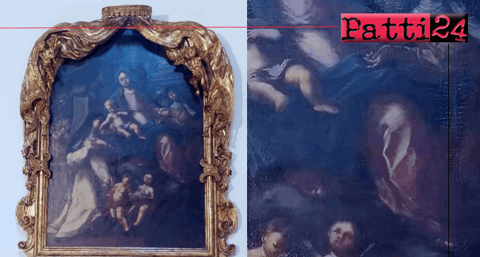 PATTI – Restaurato dipinto su tela della Madonna col Bambino tra Santa Rosa da Lima e Santa Caterina da Siena. La soddisfazione di Italia Nostra Presidio Nebrodi.